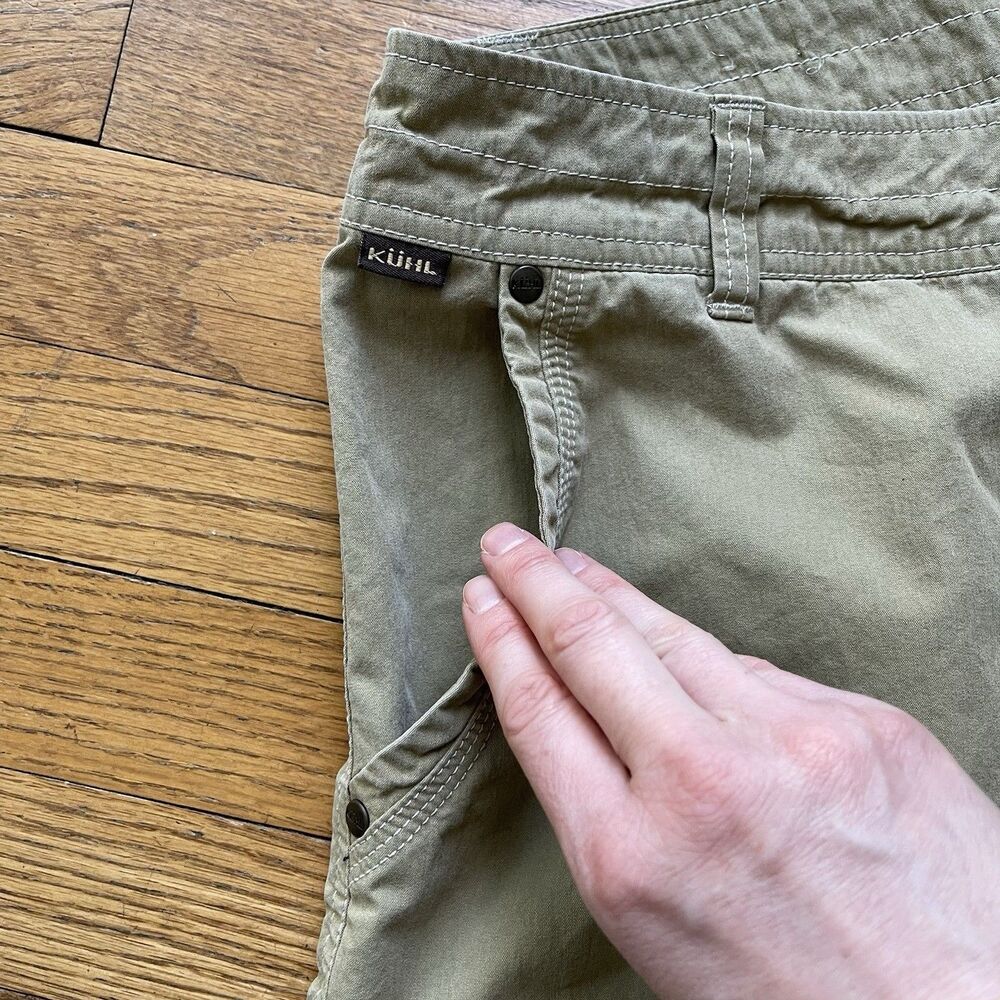 Kuhl Men’s Shorts Size 32 Vintage Patina Dye Tan Beige Hiking Camping Cargo Work - Picture 9 of 12